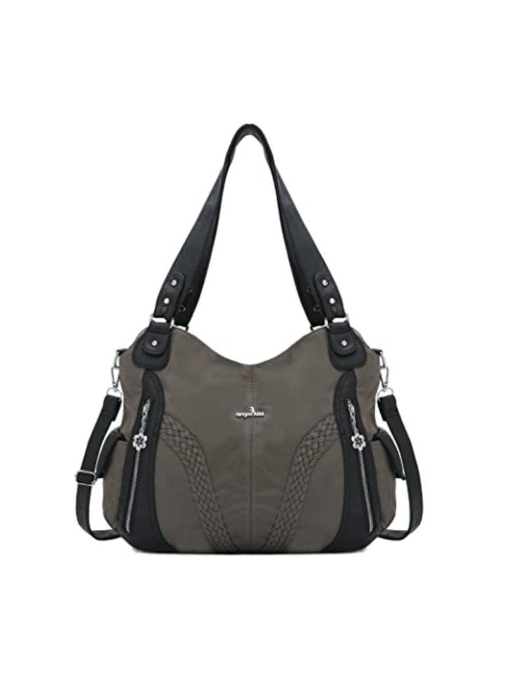 Women's Washed PU Leather Hobo Shoulder Bag Top Handle Satchel Tote Purse